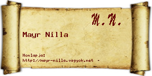 Mayr Nilla névjegykártya